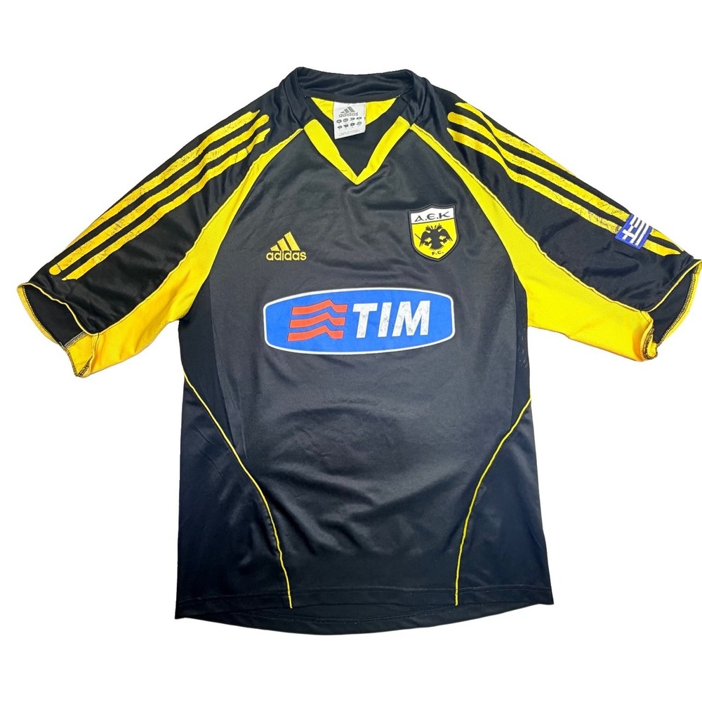 Vintage 2005-06 Adidas AEK Athens FC Soccer Jersey Men's S Greece TIM